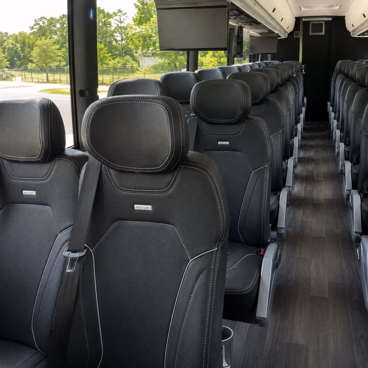 56 passenger charter bus interior
