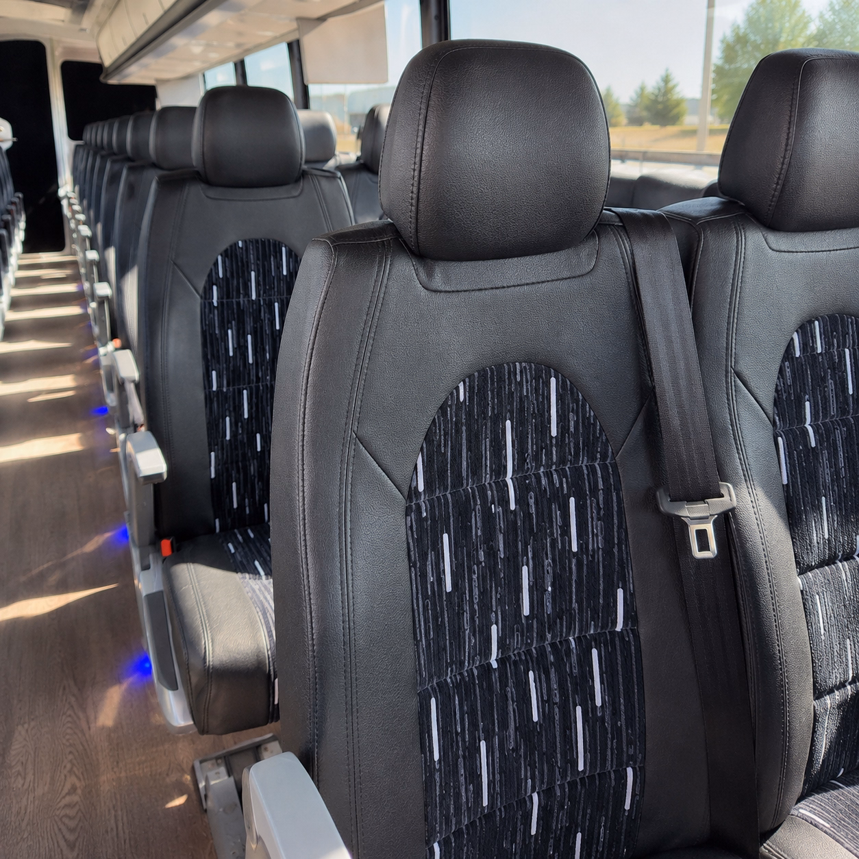 santa monica charter bus inside