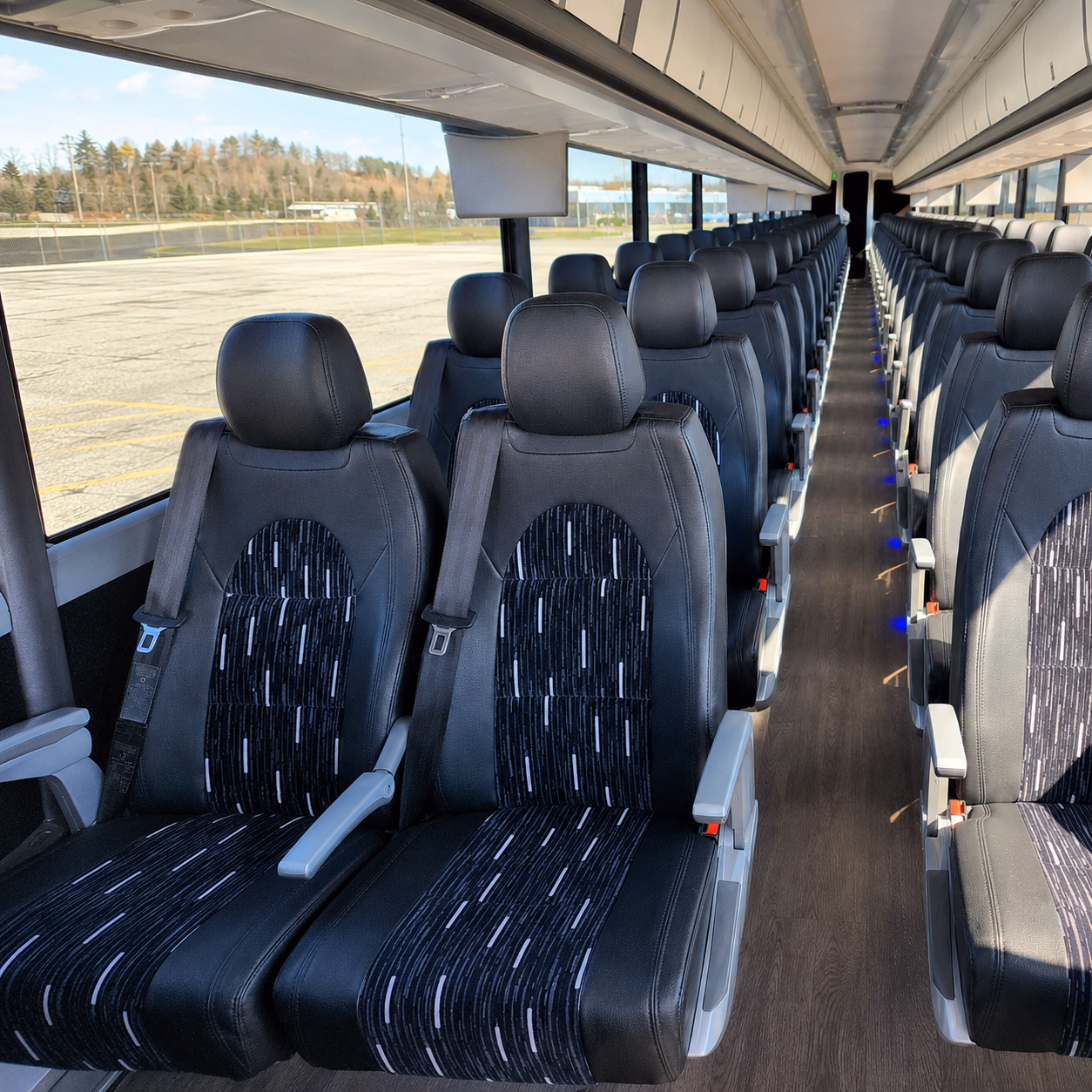 santa monica charter bus rental interior